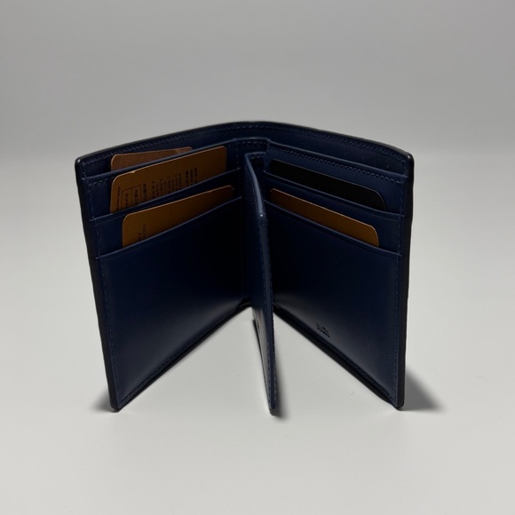 New Unisex MCM Aren Blue Visetos Bifold Wallet w Removable Card Case New - Picture 7 of 15